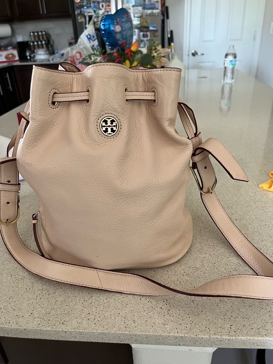 Tory Burch Soft Leather Drawstring Crossbody Bucket Bag main image 3